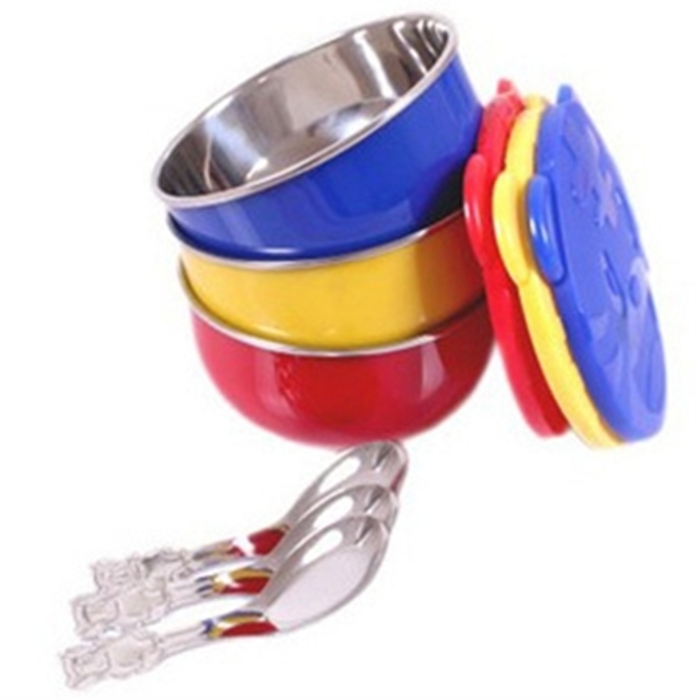 Set of parts baby tableware Cartoon Children bowl Stainless steel Color Bowl double-deck heat insulation Heat preservation bowl With coverin the Tableware , Tableware , Bowl category - from Buy2taobao.com to provide professional Taobao agent buy service