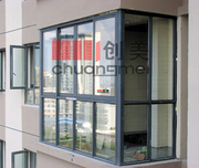 封阳台苏州创美铝合金门窗制作阳光房铝合金，1.0钢化玻璃无框阳台