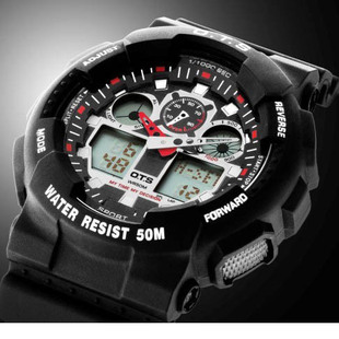  OTS奥迪斯户外运动手表 倒计时 电子表防水手表多功能游泳表8007