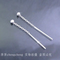 99纯银耳线【超短耳线 小巧可爱】手工加工 最纯的银子不过敏