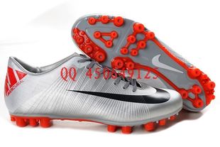  耐克刺客7代AG钉男女子/儿童足球鞋银色短草坪用36-45