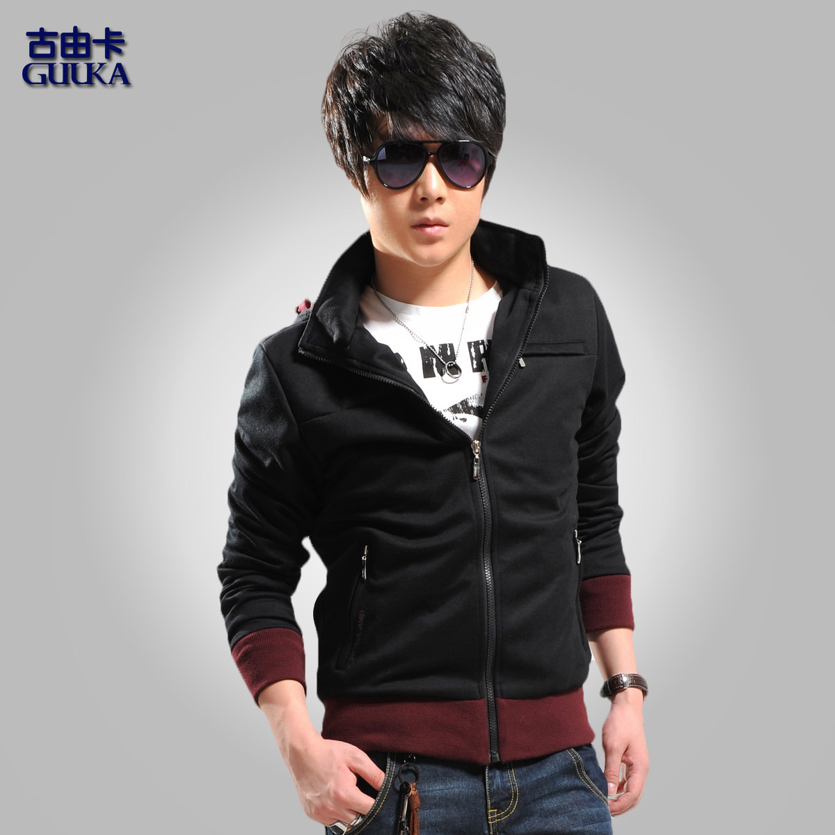 古由卡卫衣2012男装<em>春秋</em>装新款<em>韩版</em>修身休闲