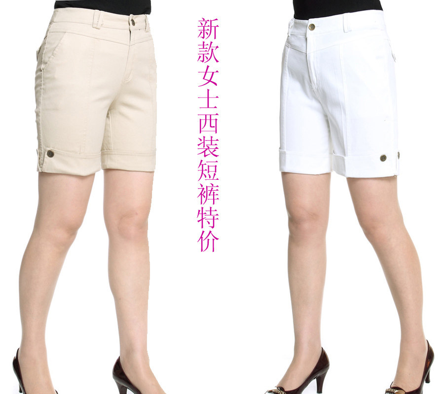中年人<em>短裤</em>中老年<em>女士纯棉</em>西装<em>短裤</em> 妈妈装中