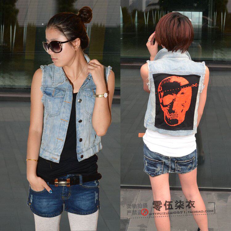 【<em>牛仔马甲</em> 女 欧美】_<em>牛仔马甲</em>夏天<em>怎么搭配</em>