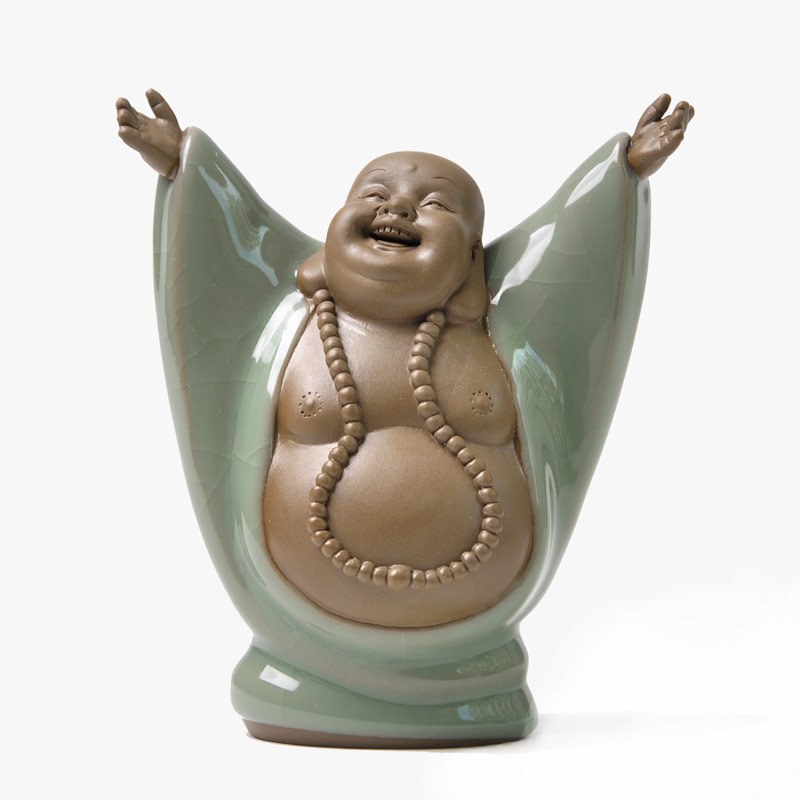 -6]祥福淘福茶具 开片哥窑茶宠 茶道配件 道喜笑