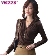YMZZS品牌 2012新款春装 女韩版性感修身<span class=H>长袖</span>T恤 <span class=H>v领</span>打底衫