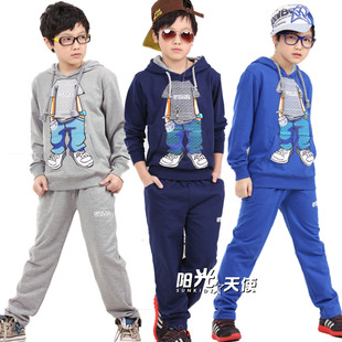  童装男童春装新款 纯棉男童运动套装中大童韩版儿童卫衣9193
