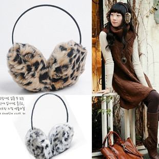 Korea Leopard ultra soft and comfortable headset ear warm in autumn and winter fashion-wear ear after ear hood hood 80g