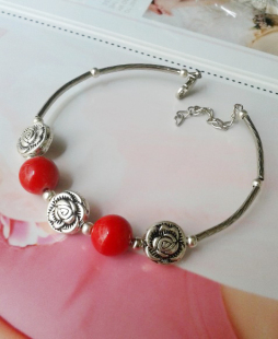  亏本处理 苗银饰品批 云南民族风复古藏银手链绿松石手链SL229