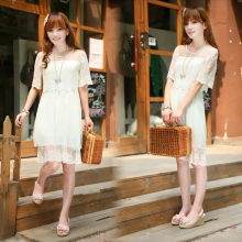 艾莱依2012夏装韩版新款女装超淑女网纱浅绿连衣裙 YLX1564