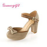 Gracegift夏季新款!厚底 防水台粗跟婚鞋高跟鞋单鞋 女 1170-D02 【优惠价:174.00元 最近成交376笔】