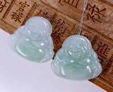 【老岑贞玉】老坑冰种翠绿A货翡翠挂坠佛H-0739002笑佛