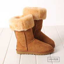 双皇冠雪地靴羊皮毛一体栗满足极度梦想