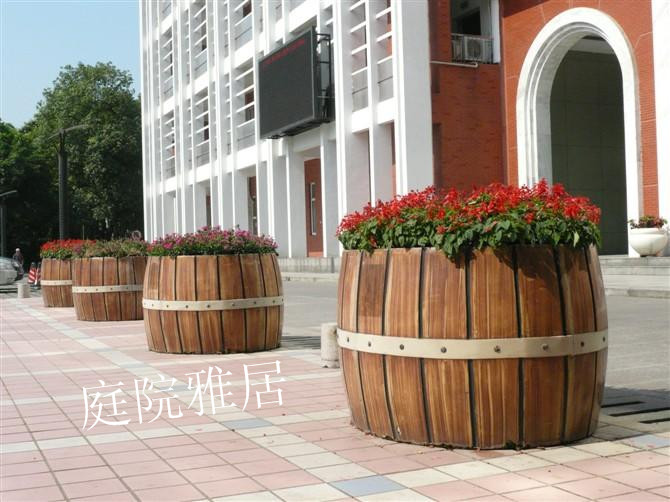 防腐木圆桶花箱 花盆 圆形花箱花槽 圆树池 树槽 移动花池在类目 鲜花速递/花卉仿真/绿植园艺, 花瓶/花器/花盆/花架(新), 花盆中 - 来自Buy2taobao.com提供专业的淘宝代购服务