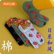 日系和风 女士短筒二指袜 夏季薄款纯棉2两指二趾袜人字拖木屐袜