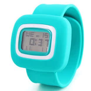  啪啪表儿童手表糖果色果冻表闹钟女孩男孩卡通表拍拍表圈夜光表女