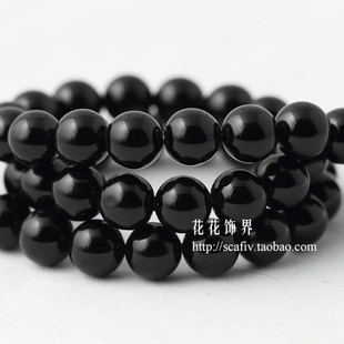  天然黑玛瑙散珠子 串珠首饰品配件 diy手工制作项链手链材料批发