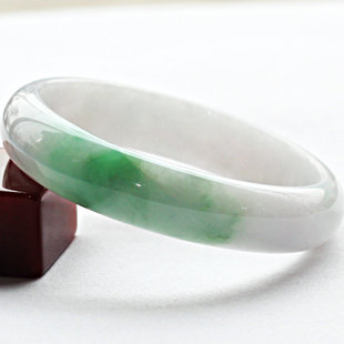  御生桂 冰种翡翠手镯a货 老坑正品紫罗兰阳绿飘花玉镯带证书