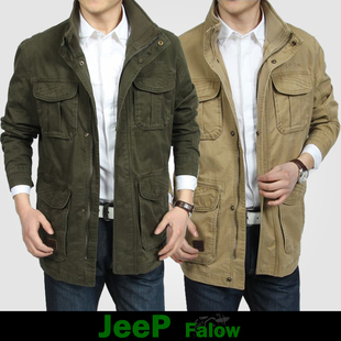  JEEP falow吉普春装夹克 男 秋装潮男士夹克衫休闲中长款外套男装