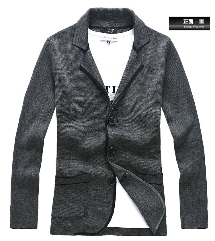西装,<em>开衫</em>,外套,<em>韩版</em>西服<em>男款</em>2012深灰色西装潮