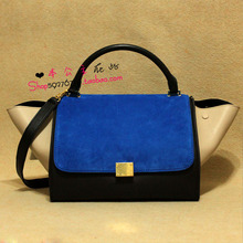 2012celine trapeze复古撞色拼色蝙蝠包秋千包单肩斜跨真皮女包