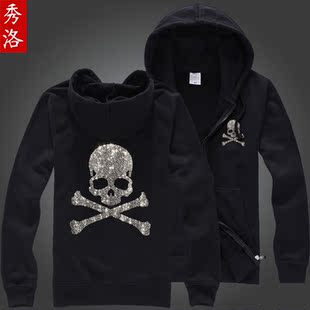  春装Mastermind Japan MMJ烫钻骷髅头水钻情侣卫衣男女外套