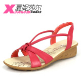 夏妮莎尔 2012夏季新款 真皮低跟凉鞋 女式平跟休闲舒适平底鞋子