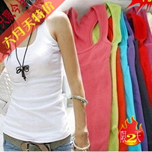 2012春夏装韩版女装时尚纯棉打底衫 小吊带夏天长款 工字打底背心