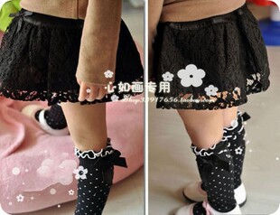  女童新款 儿童春装 时尚洋气 缕空蕾丝 韩版超短半身裙子