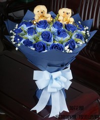 海南三亚海口同城速递 朵粉白红蓝香槟玫瑰鲜