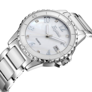  正品EGNIAN品牌陶瓷女表 时尚优雅贝母表盘手表 女士时装陶瓷手表