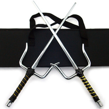 精品武术铁尺 空手道短叉 浪人叉 双叉钢叉功夫尺 送手提袋+教材