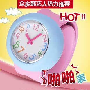  果冻表 刻字 女生拍拍表 糖果色啪啪圈表 卡通学生女表 儿童手表