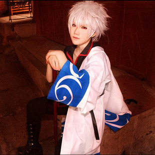 Spot Gintama sakata gintoki cos clothes COSPLAY clothes props A silver Wujiantao