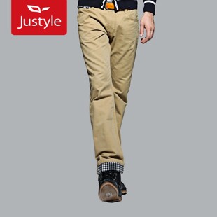 【Justyle】英伦条纹秋冬直筒两穿男装休闲裤53113035