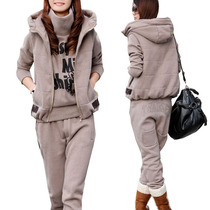 蘑菇街女装 <em>卫衣</em>套装 <em>棉马甲三件套</em>运动服 201