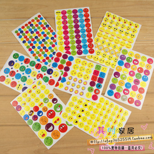 韩国热销创意文具/小学生幼儿园奖品贴片30g/笑脸<span class=H>五</span>星<span class=H>苹果</span>等贴纸A