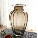 光影艺轩 玻璃花瓶 玻璃制品 欧式紧口浮雕玻璃花瓶 花插 花器