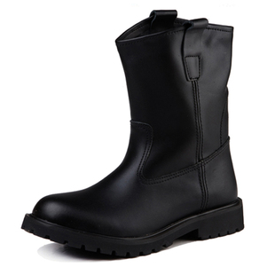  秋冬新款男士英伦正品高帮皮鞋牛仔靴中筒真皮雪地靴防水男户外靴