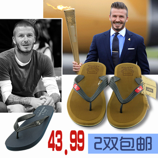  小鹿沙滩鞋 AF男人字拖鞋 小贝克汉姆双层耐磨橡胶防滑凉拖鞋正品