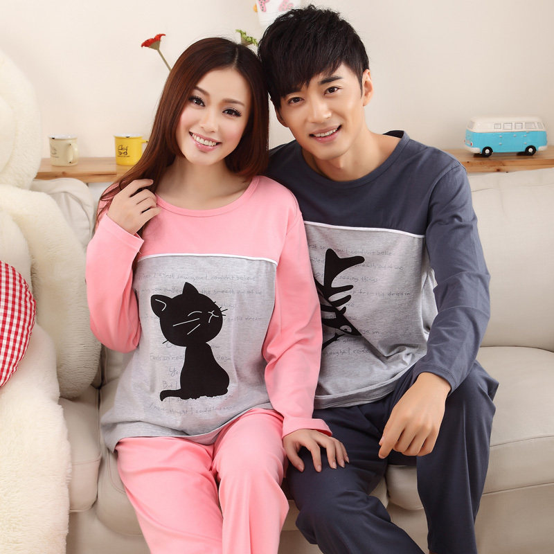 男士<em>睡衣</em>-春<em>秋季女款睡衣</em>女-春秋季长袖棉睡衣
