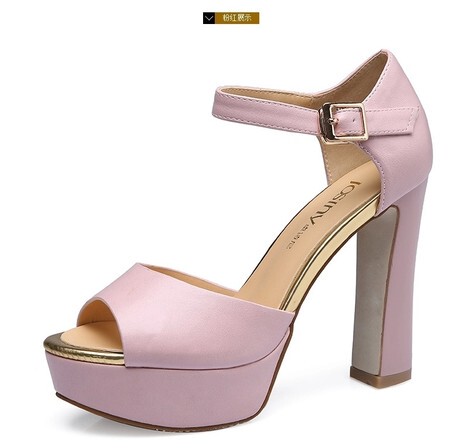 卓诗尼正品2014春夏季新款凉鞋休闲鱼嘴高跟