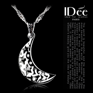 IDEE圣诞礼物 925纯银月亮镂空项链 秋冬必备毛衣链 月亮吊坠 IDEE圣诞礼物 925纯银月亮镂空项链 秋冬必备毛衣链 月亮吊坠