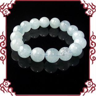  ▲皇冠聚善堂▲大师开光▲天然海蓝宝手链（大利健康平安）H06