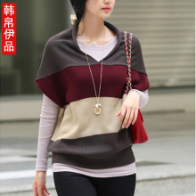 2012春装新款品韩版女装针织蝙蝠衫宽松潮大码外套海军风 胖MM