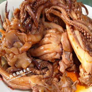  全店满68包邮 现做私房菜 香辣鱿鱼头鱿鱼丝须200g吃的食品鱿鱼仔