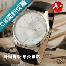 CK Mens Relojes con estilo simple negocio informal versión en blanco masculino de Corea del puntero de la tabla cinturón reloj de cuarzo