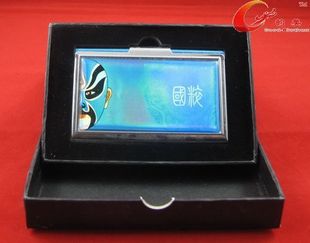  文渊阁 京剧脸谱工艺品 玉帝 不锈钢名片盒夹 特色小礼品013 促销