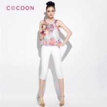 COCOON可可尼2012新品海洋风花色真丝吊带上衣202104010原价788