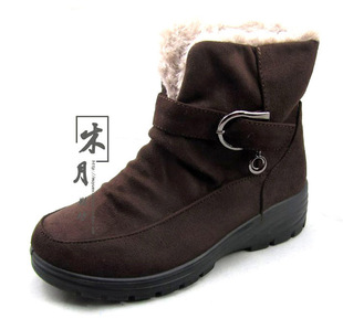  冬款老北京布鞋女鞋雪地女靴加厚毛绒牛筋底保暖女款棉鞋